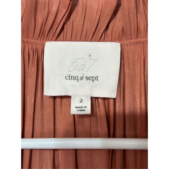 NWOT CINQ À SEPT Phyllis Peasant Bohemian Cottagecore Ruffle Women's Dress 2US - Picture 6 of 11